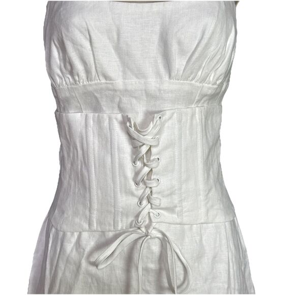 NWT Reformation Ainsley Size 2 Linen Mini Linen Dress New $248 - Picture 9 of 16